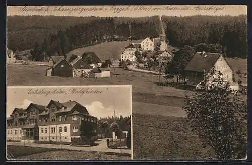 AK Steinbach / Erzgeb., Hotel Erholungsheim Waldfrieden, Ortspartie