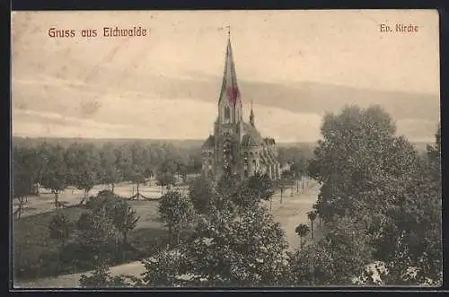 AK Eichwalde, Ev. Kirche aus der Ferne