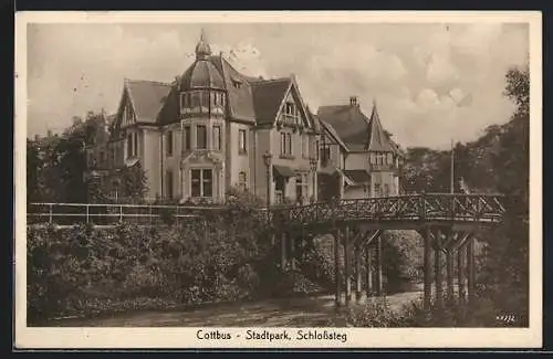 AK Cottbus, Schlosssteg im Stadtpark