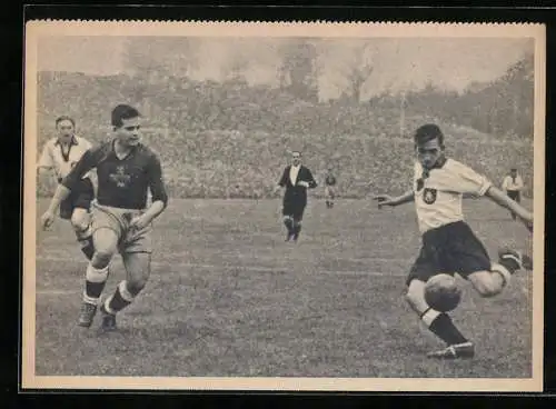 AK Frankfurt a. M., Fussball-Länderspiel Deutschland gegen Portugal am 24.4.1938