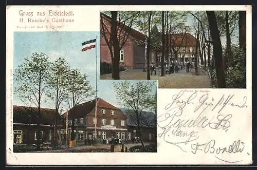 AK Hamburg-Eidelstedt, H. Ramke's Gasthaus, Gartenansicht