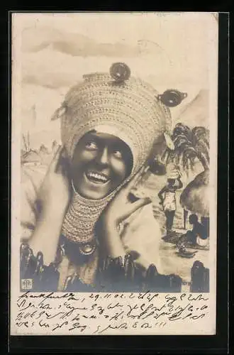 Foto-AK NPG NR: 107 /8, Portrait Afrikanerin in Tracht