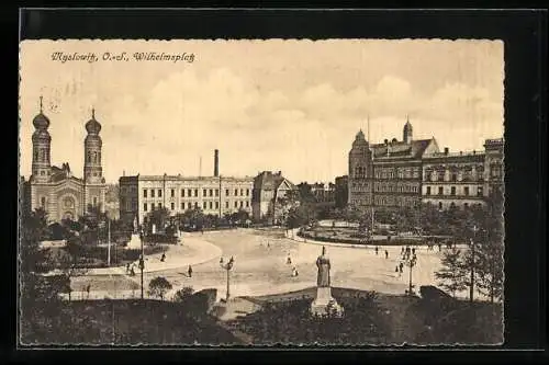 AK Myslowitz, Synagoge am Wilhelmsplatz