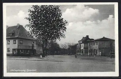 AK Garstedt / Holstein, Strasse Schlageterweg mit Geschäft