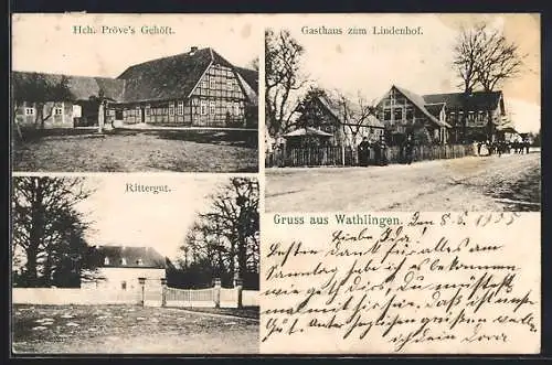 AK Wathlingen, Rittergut, Gasthaus zum Lindenhof, Hch. Pröve's Gehöft