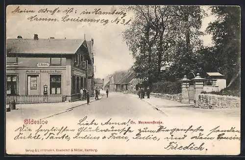 AK Oldesloe, Grosse Brunnenstrasse mit Gasthof zum Holsteinischen Hause