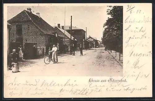 AK Scherrebek, Strassenpartie mit Geschäft