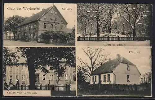 AK Weyhausen / Eschede, Gutshof mit Garten, Försterei