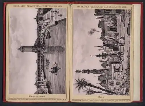 Fotoalbum Berliner Gewerbe-Ausstellung 1896, Leporello mit 12 Ansichten auf Kabinett der Ausstellung, nach Gemälden