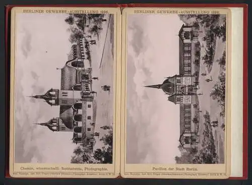 Fotoalbum Berliner Gewerbe-Ausstellung 1896, Leporello mit 12 Ansichten auf Kabinett der Ausstellung, nach Gemälden