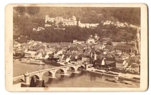 Fotografie Eduard Schultze, Heidelberg, Ploeck-Str. 79, Ansicht Heidelberg, Blick auf die Stadt mit dem Schloss