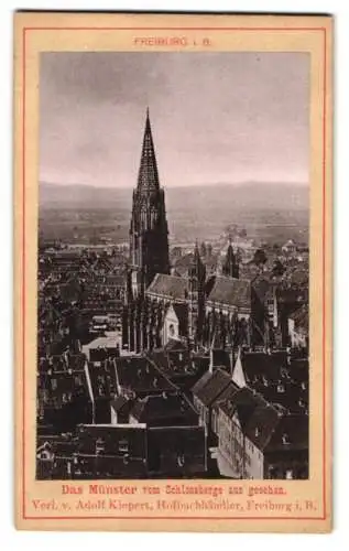 Fotografie Adolf Kieper, Freiburg i. B., Ansicht Freiburg i. B., Blick auf das Münster mit Dächern der Stadt