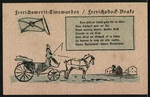 Notgeld Einswarden 1921, 50 Pfennig, Gutschein J. Frerichs & Co, Werft AG Schiffbau