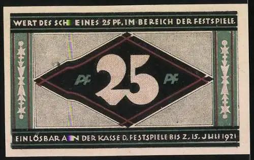 Notgeld Breslau, 1921, 25 Pfennig, Schlesische Lutherfestspiele, Lutherkirche und St. Maria Magdalena Kirche