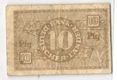 Notgeld Frankfurt / Main 1948, 10 Pfennig, Bank Deutscher Länder, Blaues Design mit grossem Wertaufdruck und Schriftzug