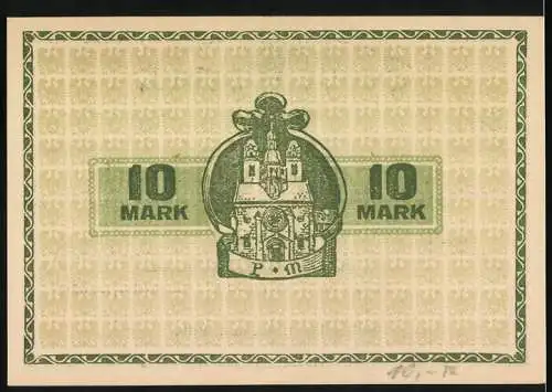 Notgeld Worms 1918, 10 Mark, Serie II, Stadt Worms, gültig bis 1. Februar 1919