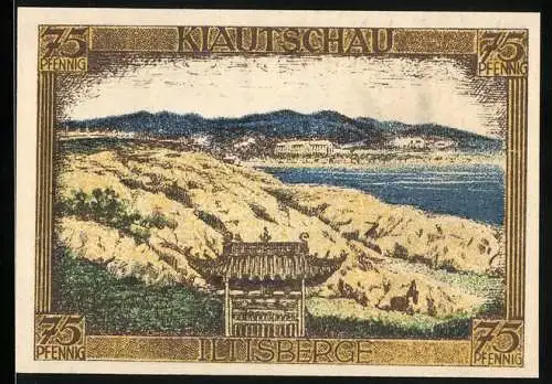Notgeld Berlin 1921, 75 Pfennig, Kiautschau Iltisberge, Deutsches Pachtgebiet in China