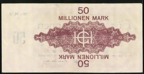 Notgeld Oberhausen 1923, 50 Millionen Mark, Gutschein über Mark von 15. September 1923