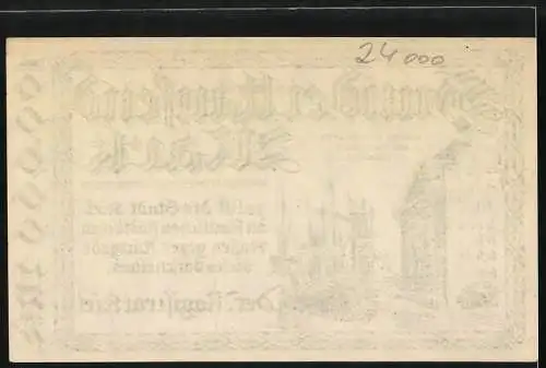 Notgeld Kiel, 1923, 100000 Mark, Abbildung Kieler Nordhafen mit Getreidesilo und Schiffen