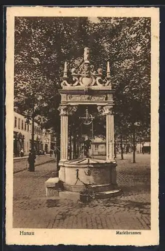 AK Hanau, Ortspartie mit Marktbrunnen