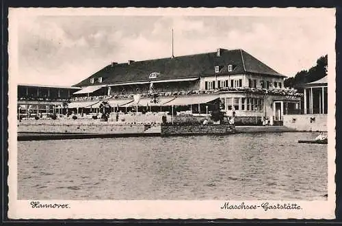 AK Hannover, Maschsee-Gaststätte am Ufer