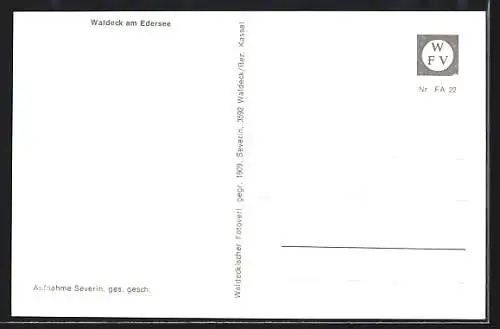 AK Waldeck am Edersee, Café heinrich Behle mit Strassenpartie und Autos