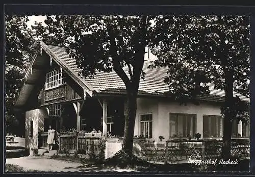 AK Hundham ü. Miesbach, Berggasthof Hocheck im Sonnenschein