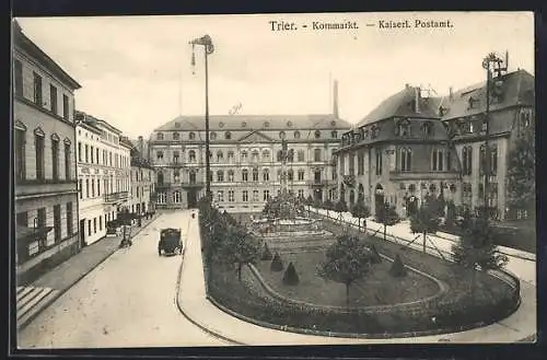 AK Trier, Kornmarkt mit Kaiserlichem Postamt