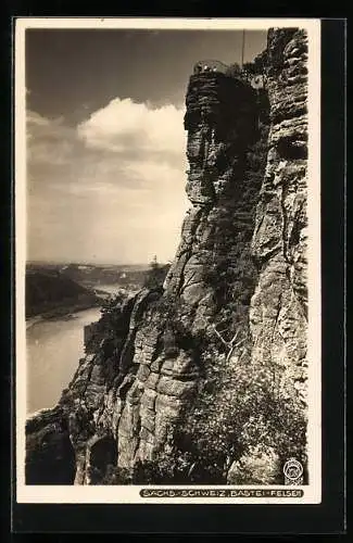 Foto-AK Walter Hahn, Dresden, Nr. 3181: Sächs. Schweiz, Bastei-Felsen