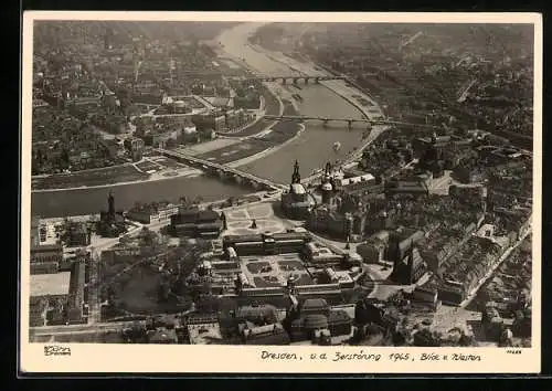 Foto-AK Walter Hahn, Dresden, Nr. 10255: Dresden, Panorama vor der Zerstörung 1945