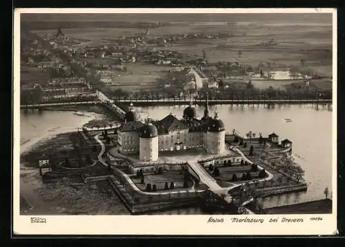 Foto-AK Walter Hahn, Dresden, NR 10074: Moritzburg, Schloss von oben gesehen