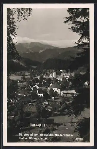 AK St. Aegyd am Neuwalde, Teilansicht und Hoher Göller