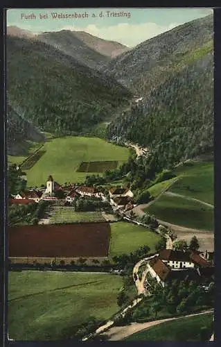AK Furth an der Triesting, Ortspartie mit Kirche