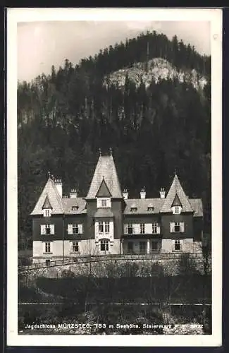 AK Mürzsteg, Blick zum Jagdschloss Mürzsteg