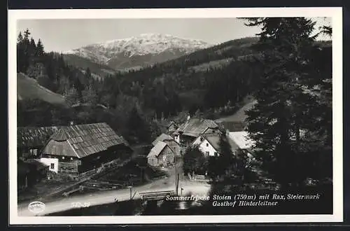 AK Neuberg an der Mürz, Stojen, Gasthof Hinterleitner mit Rax