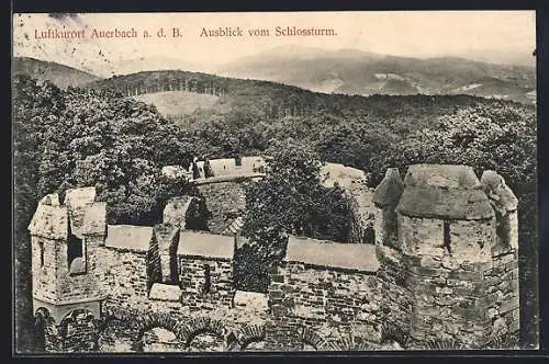 AK Auerbach a. d. B., Ausblick vom Schlossturm