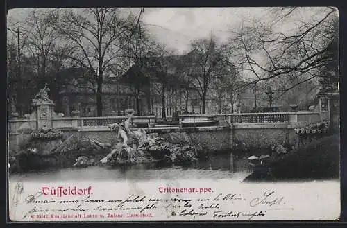 AK Düsseldorf, Tritonengruppe am Wasser