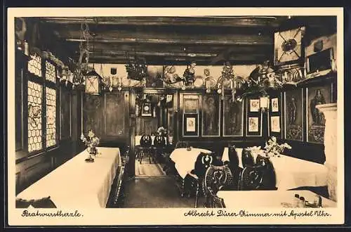 AK Nürnberg, Gasthaus Bratwurstglöckle, Albrecht-Dürer-Zimmer