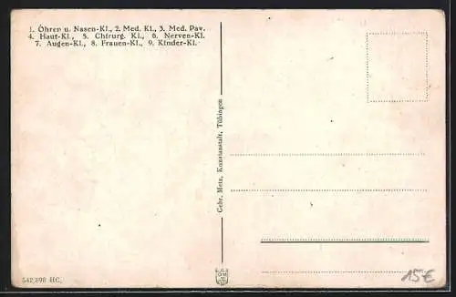 AK Tübingen a. N., Blick auf die Universitäts-Kliniken