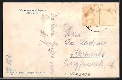 AK Forbach, Schwarzenbachtalsperre