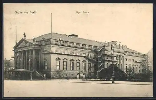 AK Berlin, Unter den Linden, Opernhaus mit Platz