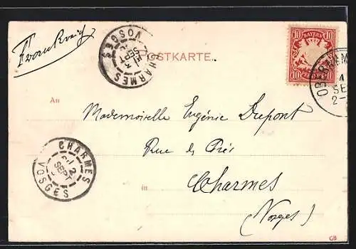 AK Oberammergau, Partie an der Ammer