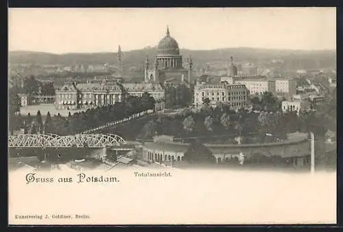 AK Potsdam, Totalansicht mit Brücke