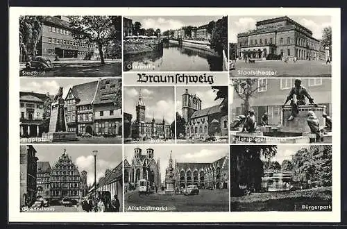 AK Braunschweig, Staatstheater, Rathaus und Dom