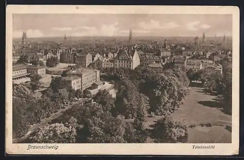 AK Braunschweig, Totalansicht aus der Vogelschau