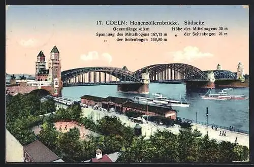 AK Coeln, Hohenzollernbrücke