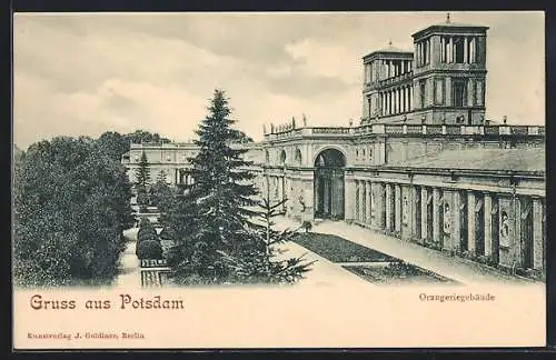 AK Potsdam, Orangeriegebäude mit Park