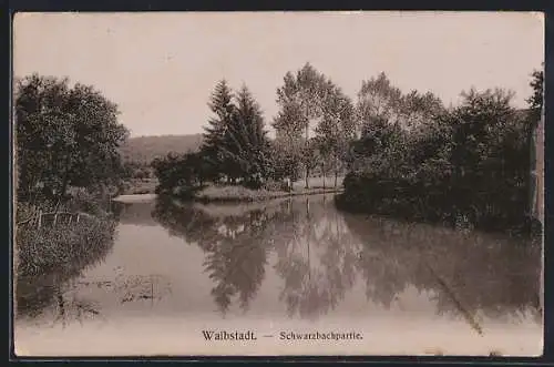 AK Waibstadt, Schwarzbachpartie mit Spiegelung