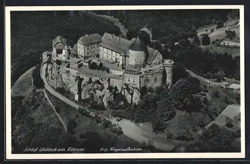 AK Waldeck am Edersee, Fliegeraufnahme vom Schloss