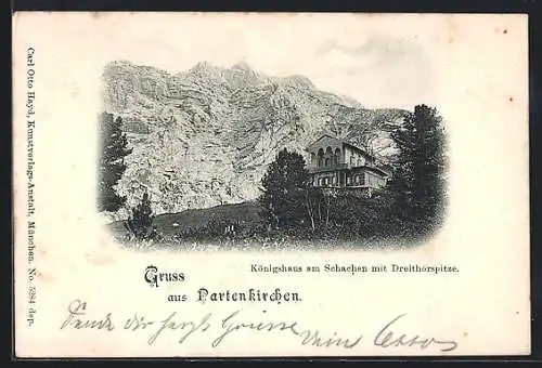 AK Partenkirchen, Königshaus am Schachen mit Dreithorspitze